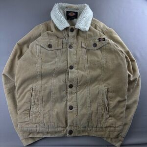 Dickies Tan Corduroy Jacket with White Sherpa Collar
